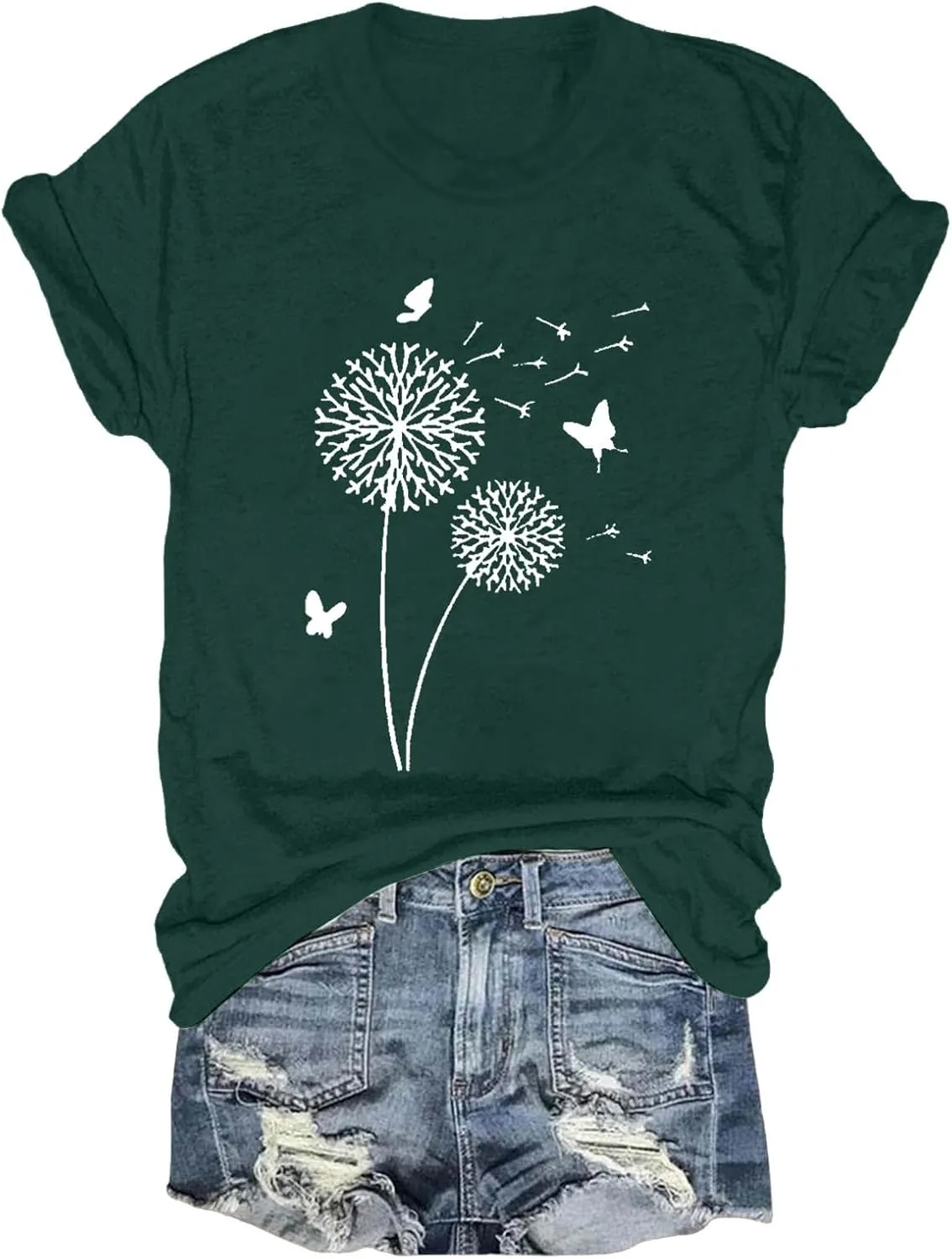 GOKKILRW Womens Summer T Shirts Short Sleeve Crewneck Graphic Tee Shirts Loose Casual Dressy Blouses Ladies Fashion Clothes