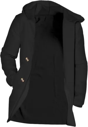 Men's Double Breasted Trench Coat Winter Warm Solid Color Pockets Hooded Coat Men'S Men's Double Breasted Trench