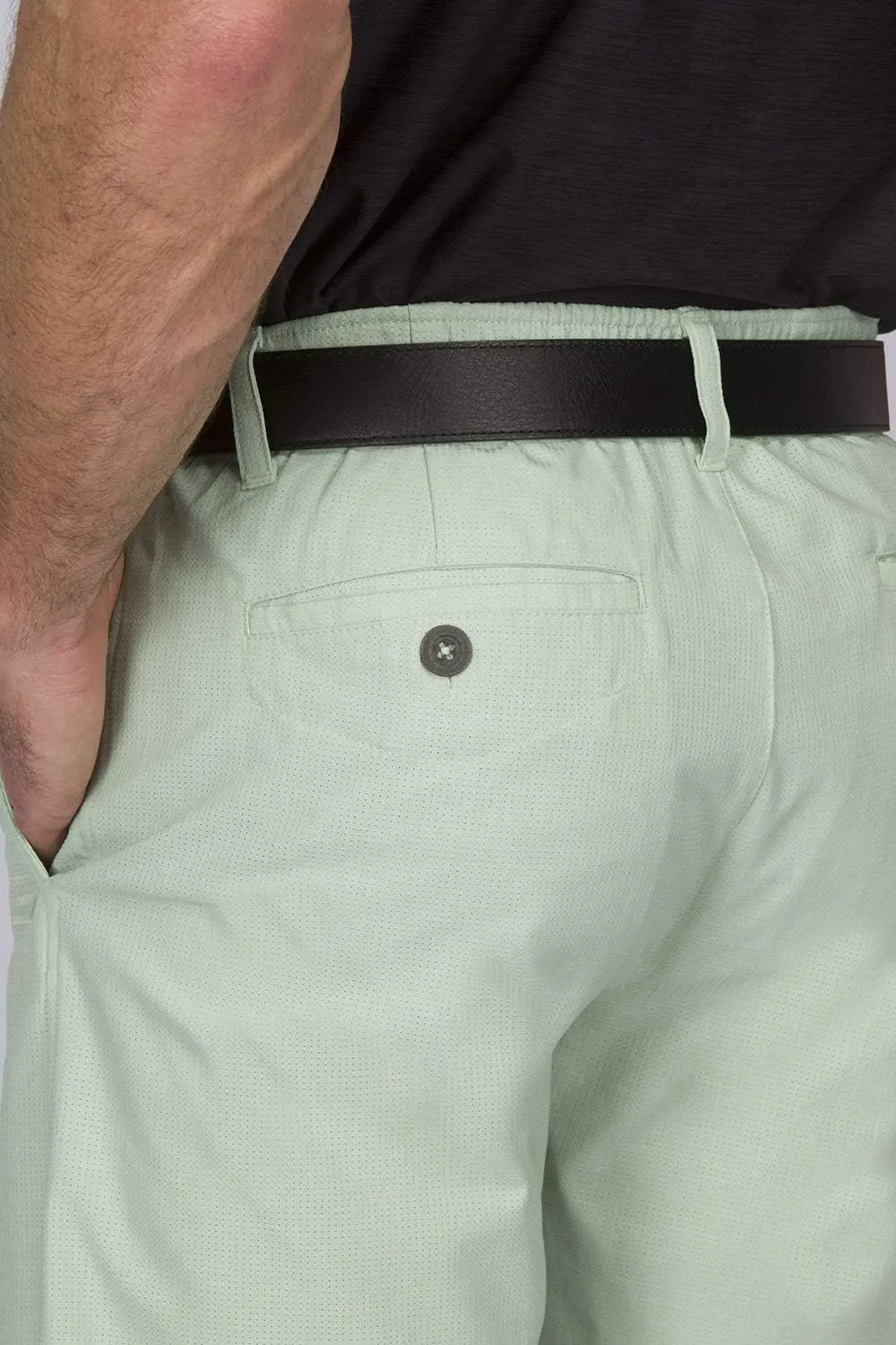 Mens Dry Fit Golf Shorts 10 in Inseam - Quick Dry Casual Chinos w/Elastic Waist