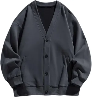 Mens Winter Coats Casual Long Sleeve Pullover Jackets Open Front Cardigan Button Down Fall Jackets Oversized Sweatshirt