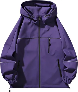 Women's Waterproof Jacket Lightweight Soft Breathable Raincoat Hooded Hiking Jackets Softshell Windbreaker Coats