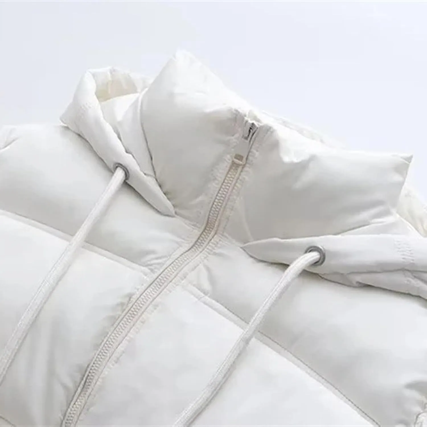 Womens Winter Coats Cropped Quilted Lightweight Jackets Thicken Puffer Jackets Stand Collar Warm Parka Short Down Coats